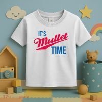 It's Mullet Time, Funny Redneck Mullet Toddler T-Shirt thumb 3