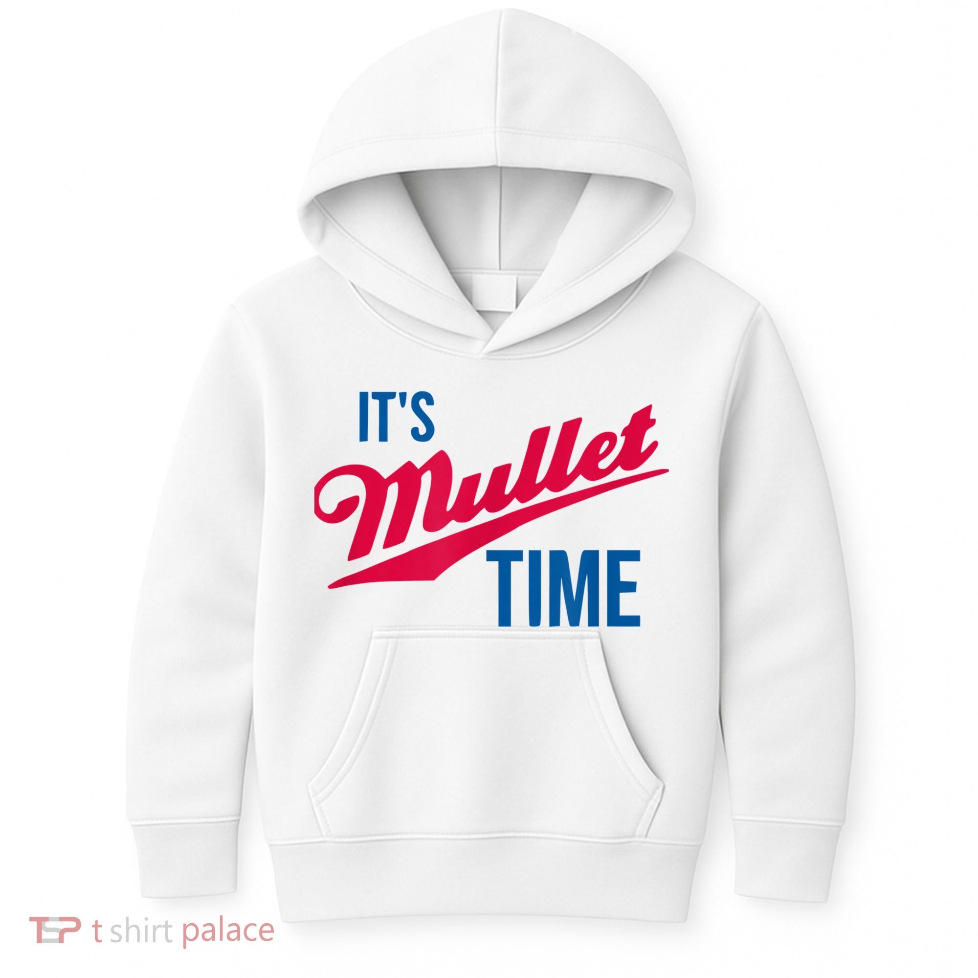 It's Mullet Time, Funny Redneck Mullet Kids Hoodie