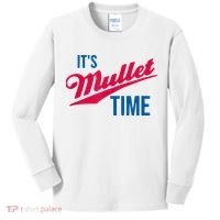 It's Mullet Time, Funny Redneck Mullet Kids Long Sleeve Shirt thumb 0