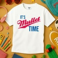 It's Mullet Time, Funny Redneck Mullet Kids T-Shirt thumb 3