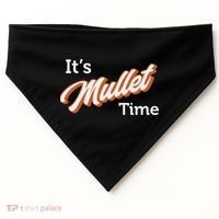 It's Mullet Time, Funny Redneck Mullet USA-Made Doggie Bandana thumb 0