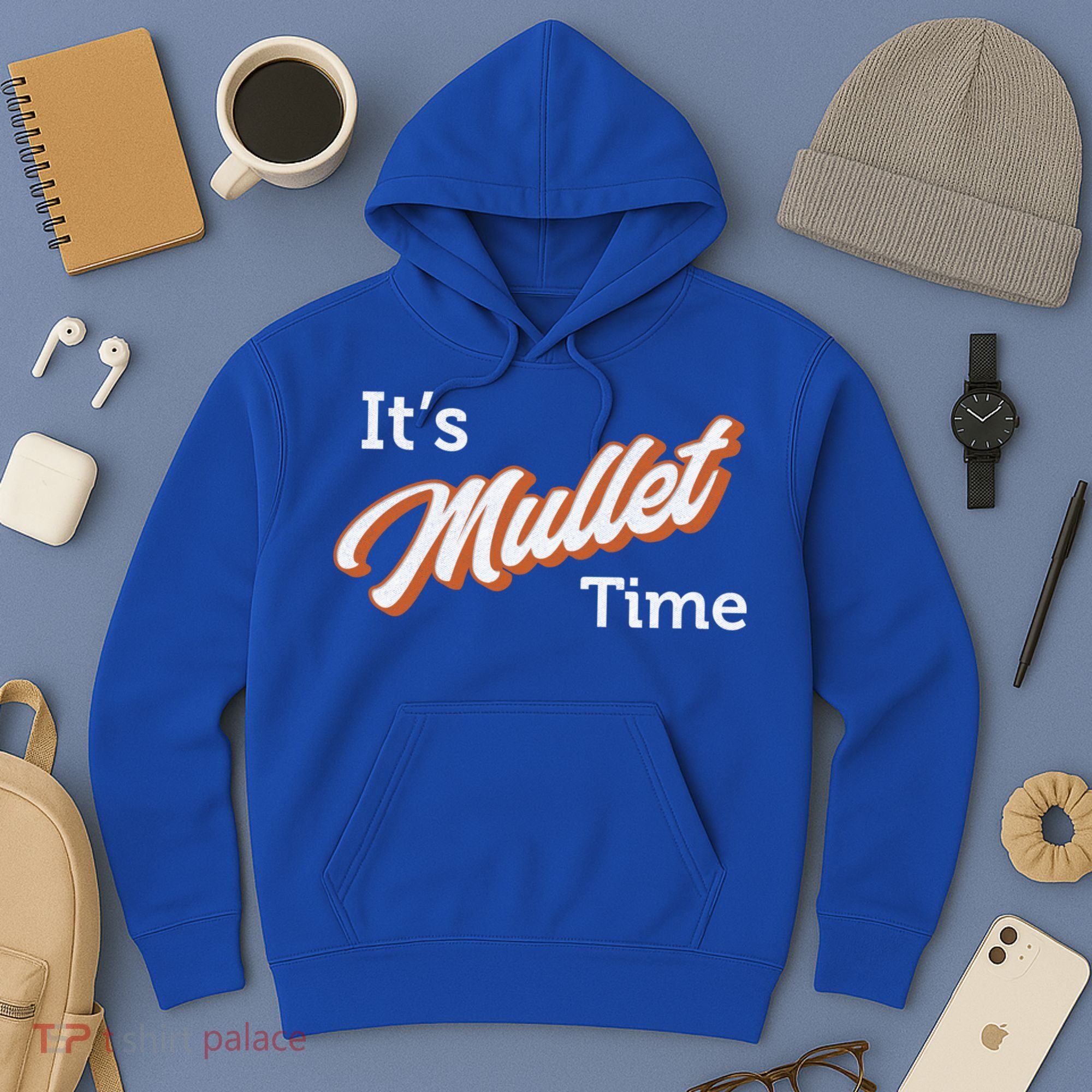 It's Mullet Time, Funny Redneck Mullet Hoodie