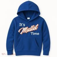 It's Mullet Time, Funny Redneck Mullet Kids Hoodie thumb 0