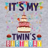 It's My twin's Birthday Cake Party Twins Matching Siblings Women's Sweatshirt thumb 2