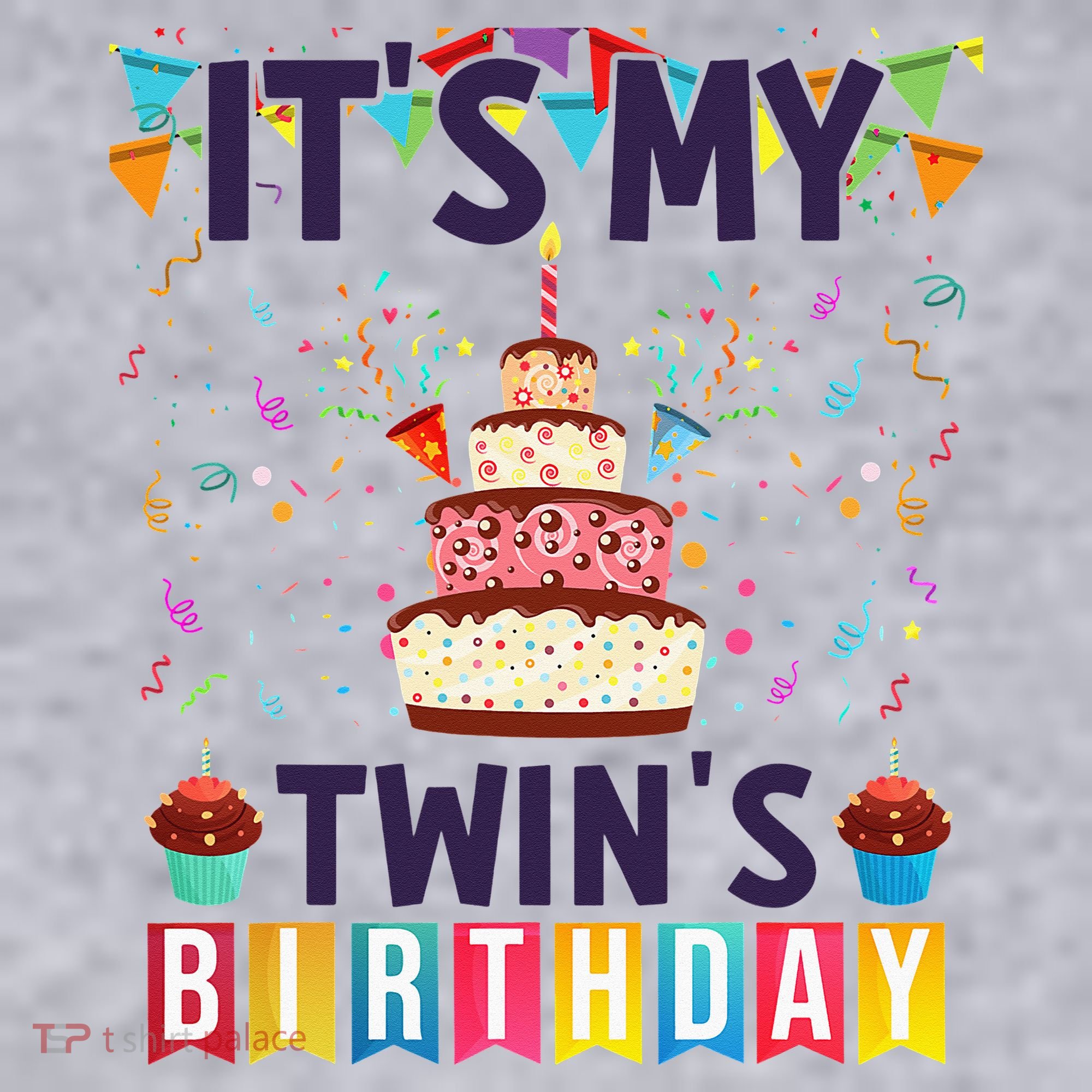 It's My twin's Birthday Cake Party Twins Matching Siblings Women's Sweatshirt