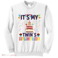 It's My twin's Birthday Cake Party Twins Matching Siblings Sweatshirt thumb 0