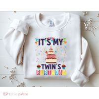 It's My twin's Birthday Cake Party Twins Matching Siblings Sweatshirt thumb 2