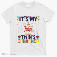 It's My twin's Birthday Cake Party Twins Matching Siblings T-Shirt thumb 0