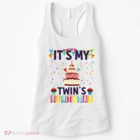 It's My twin's Birthday Cake Party Twins Matching Siblings Women's Tank Top thumb 0