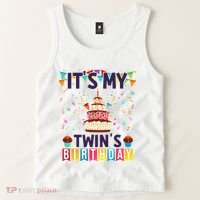 It's My twin's Birthday Cake Party Twins Matching Siblings Tank Top thumb 2