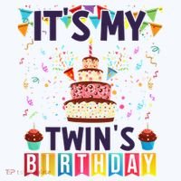 It's My twin's Birthday Cake Party Twins Matching Siblings Women's Long Sleeve Shirt thumb 2