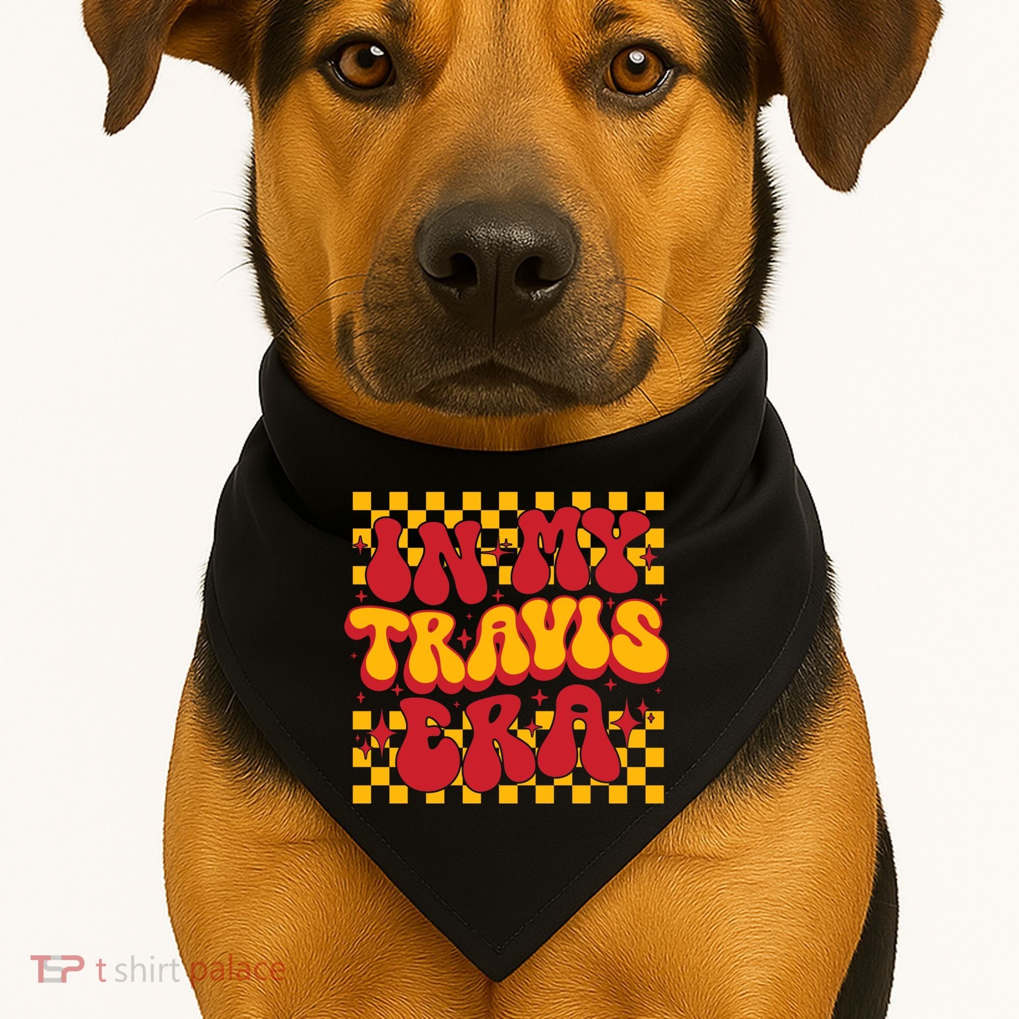 In My Travis Era Retro Groovy USA-Made Doggie Bandana
