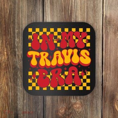 In My Travis Era Retro Groovy Coaster