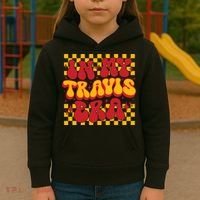 In My Travis Era Retro Groovy Kids Hoodie thumb 3