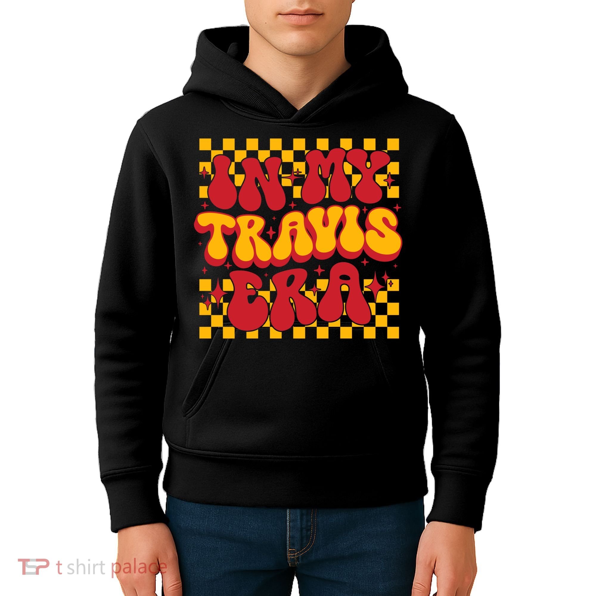In My Travis Era Retro Groovy Kids Hoodie