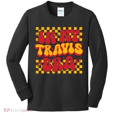 In My Travis Era Retro Groovy Kids Long Sleeve Shirt