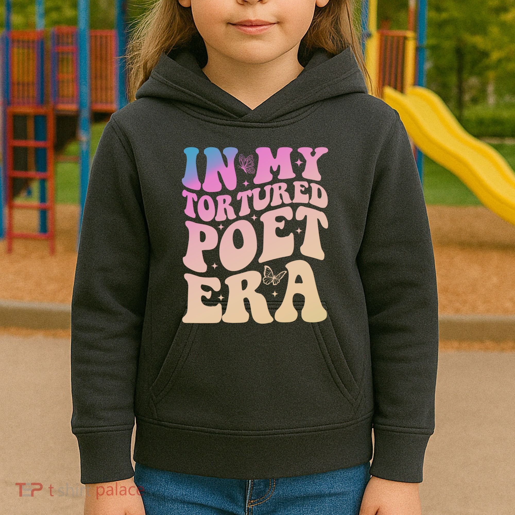 In My Tortured Poet Era Groovy Kids Hoodie