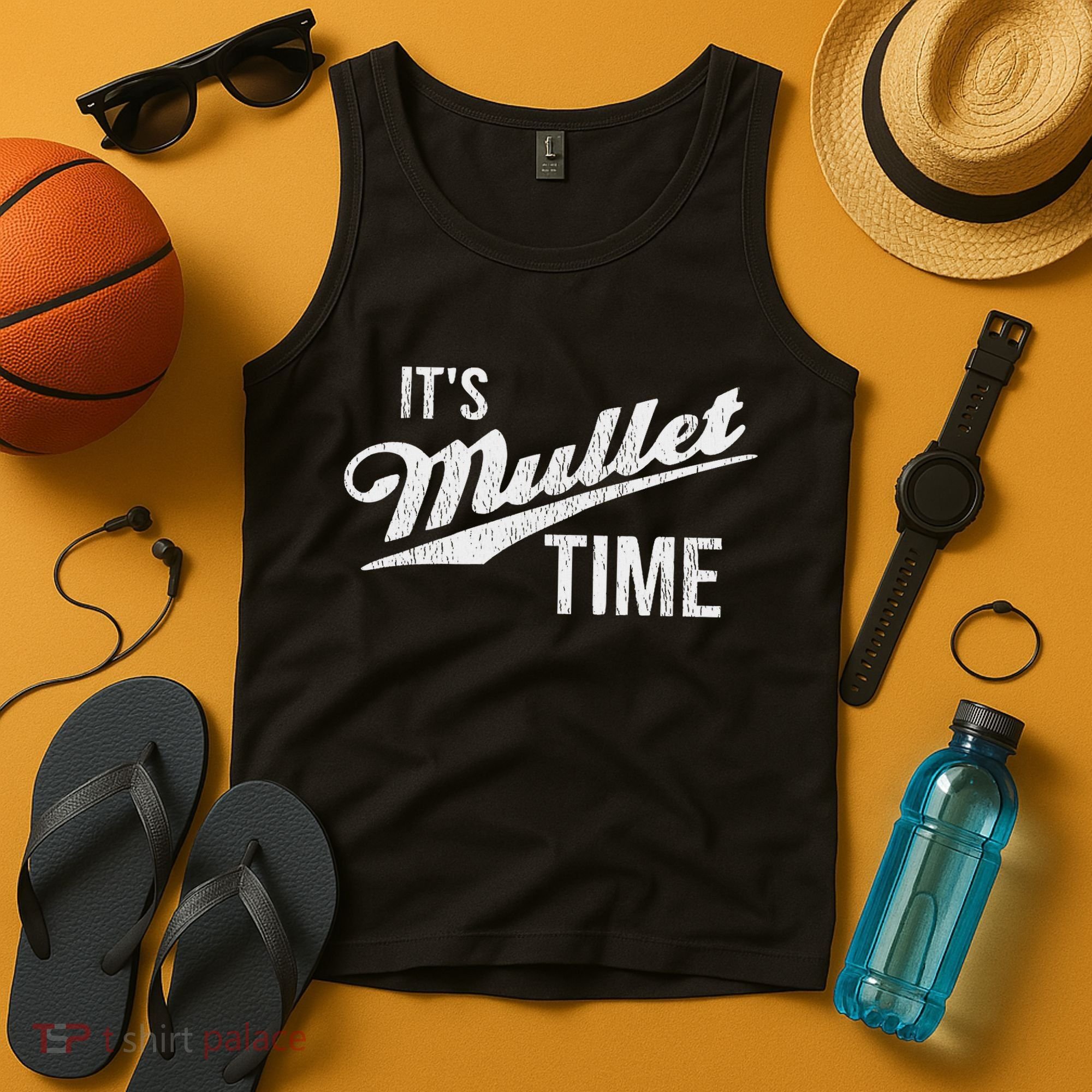 It's Mullet Time, Funny Redneck Mullet Tank Top