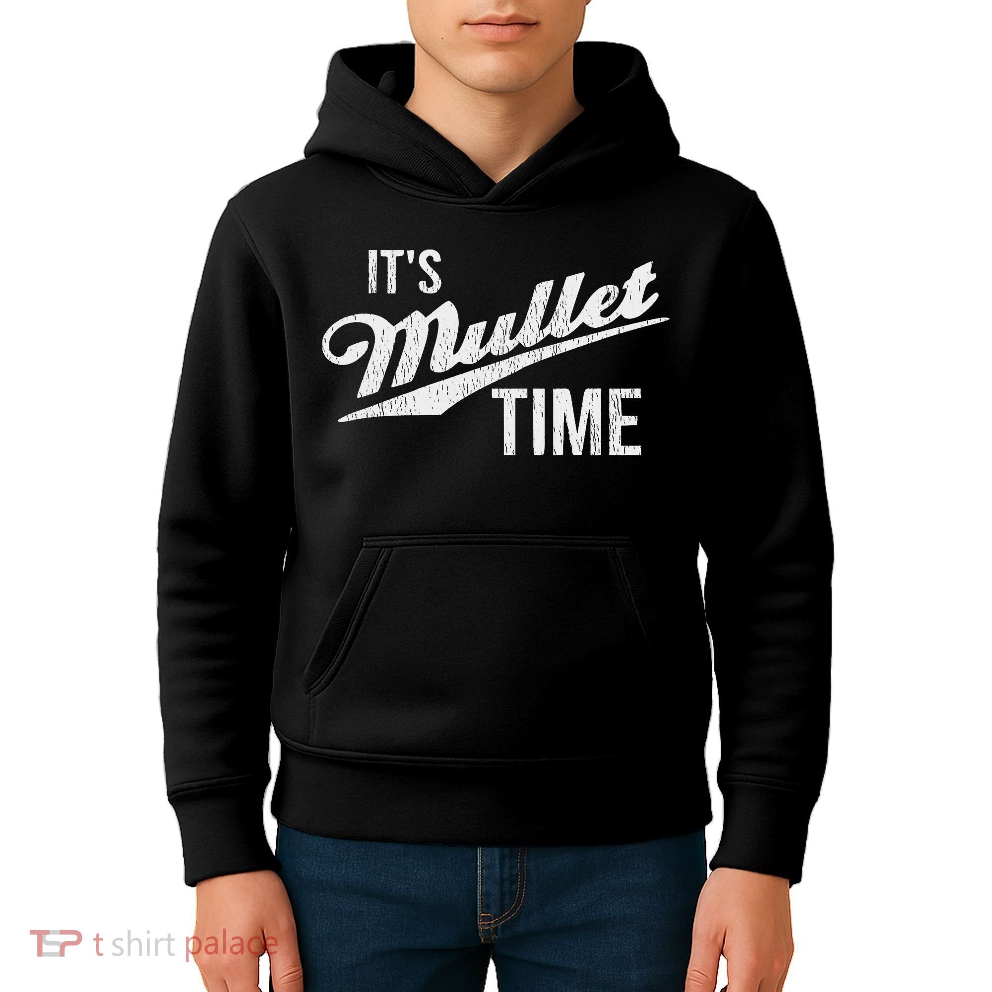 It's Mullet Time, Funny Redneck Mullet Kids Hoodie