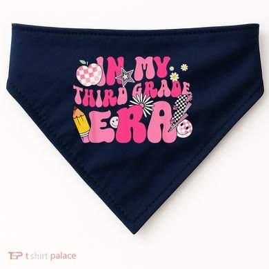 In My Third Grade Era Back To School 3rd Grade Retro Groovy USA-Made Doggie Bandana
