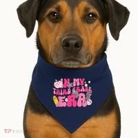In My Third Grade Era Back To School 3rd Grade Retro Groovy USA-Made Doggie Bandana thumb 1