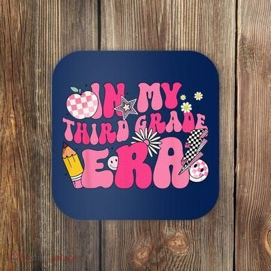 In My Third Grade Era Back To School 3rd Grade Retro Groovy Coaster