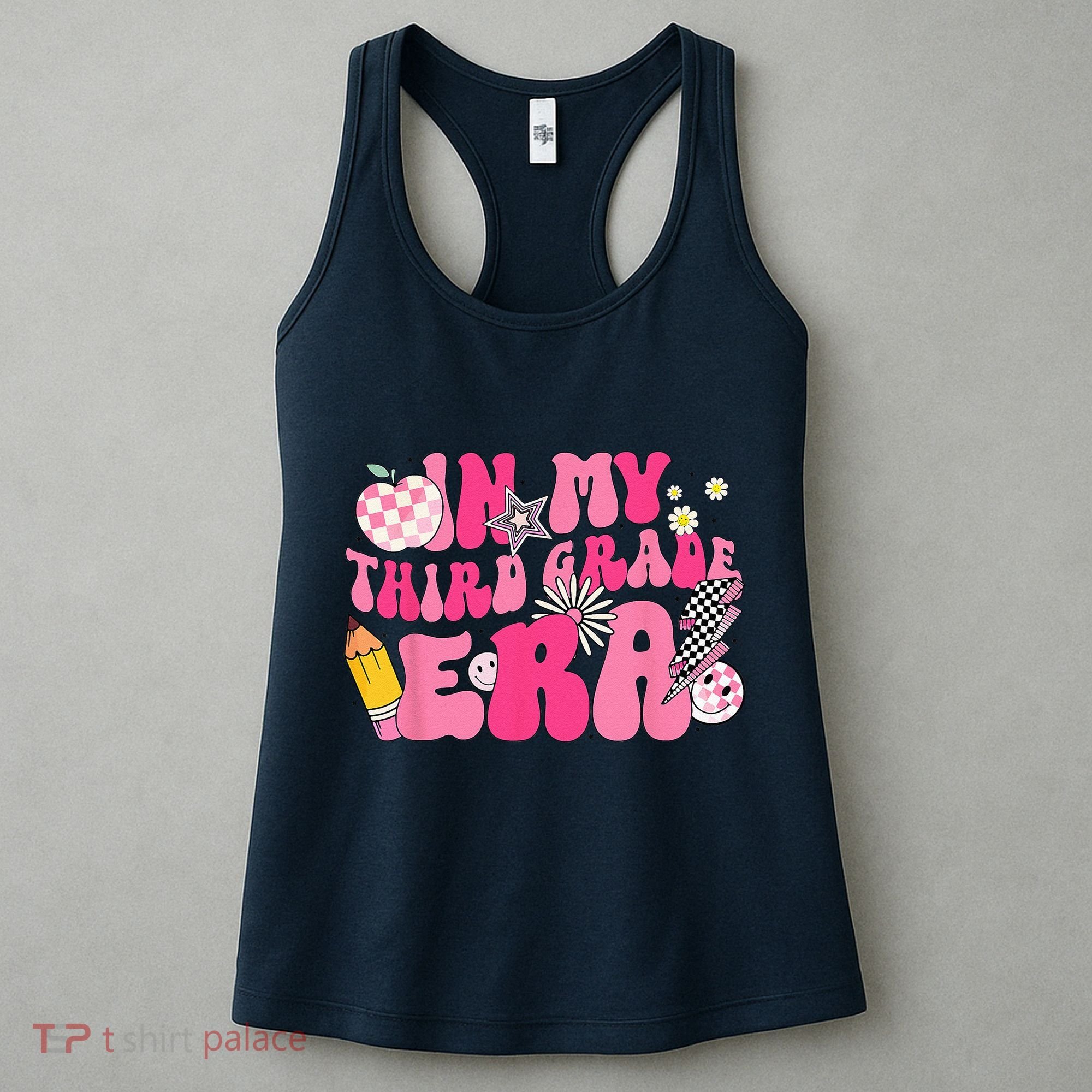 In My Third Grade Era Back To School 3rd Grade Retro Groovy Women's Tank Top