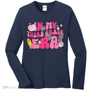 In My Third Grade Era Back To School 3rd Grade Retro Groovy Women's Long Sleeve Shirt
