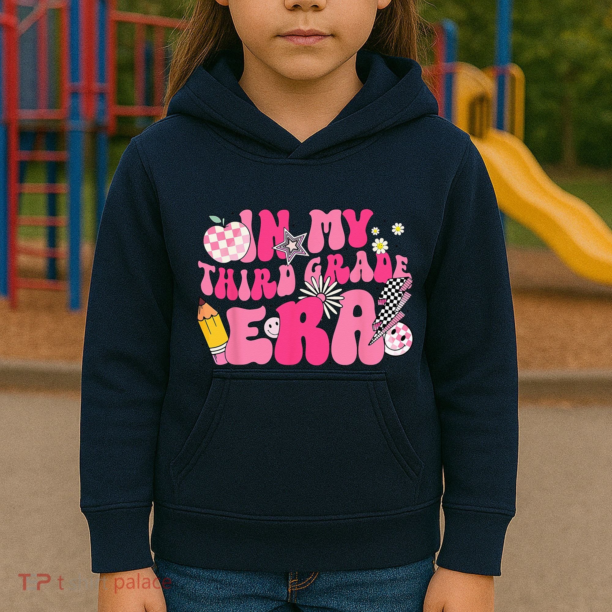 In My Third Grade Era Back To School 3rd Grade Retro Groovy Kids Hoodie