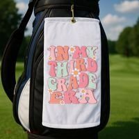 In My Third Grade Era Girl Cute Back To School 3rd Grade Era Golf Towel thumb 2