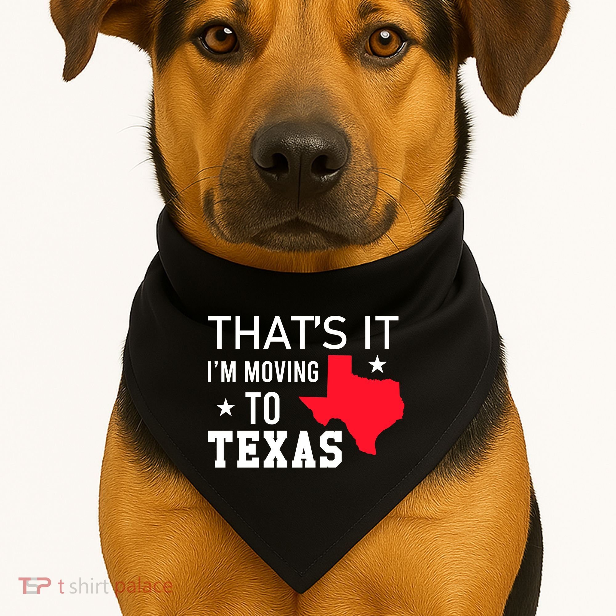 Im Moving To Texas USA-Made Doggie Bandana