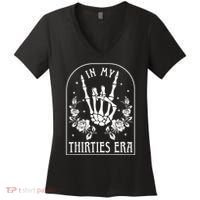 In My Thirties Era 30th Birthday Outfit Skeleton Hand Women's V-Neck T-Shirt thumb 0