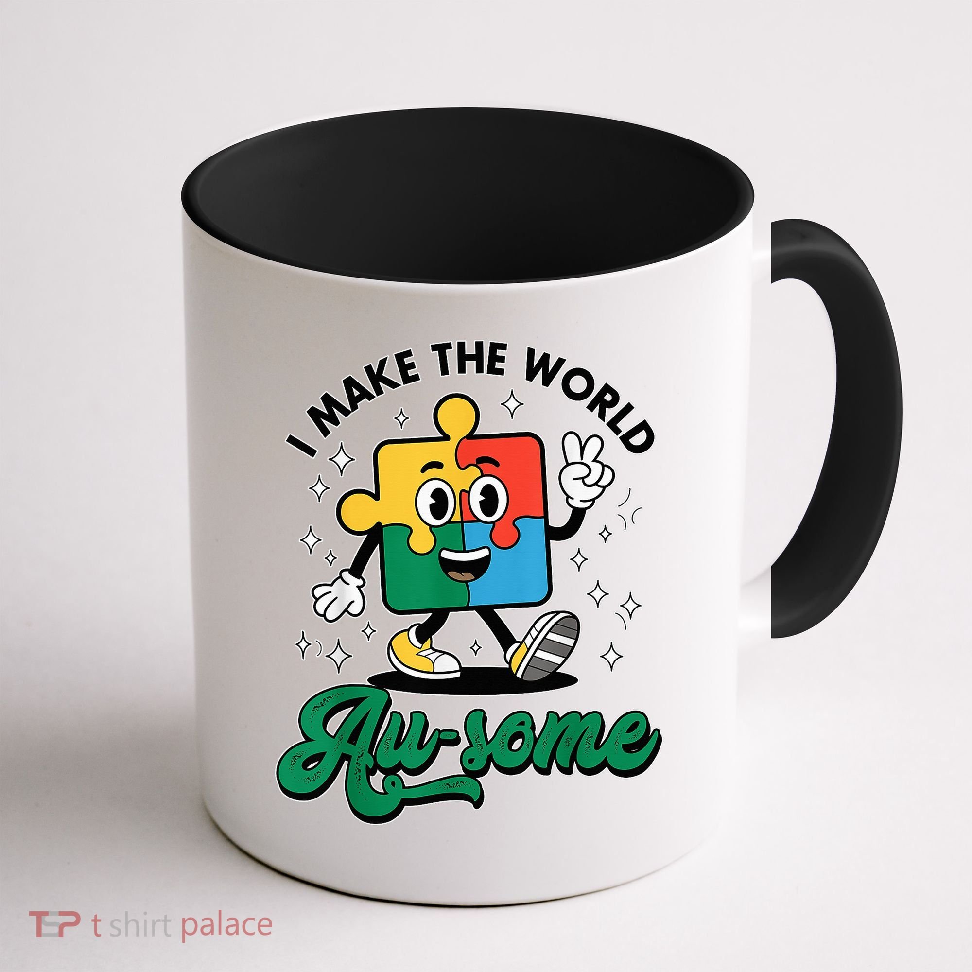 I Make The World Au-Some Autism Puzzle Boy Support Coffee Mug