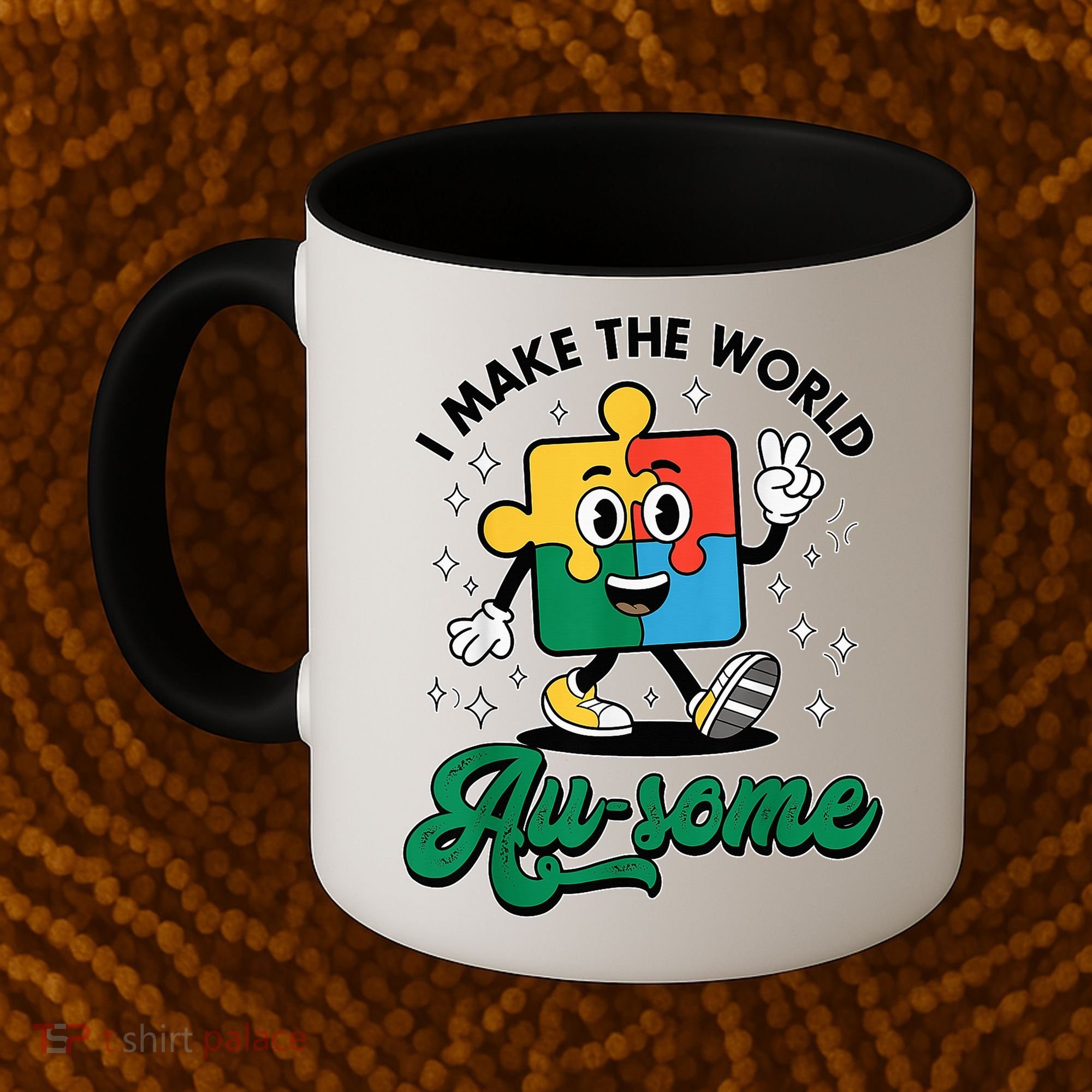 I Make The World Au-Some Autism Puzzle Boy Support Coffee Mug