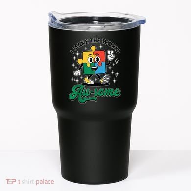 I Make The World Au-Some Autism Puzzle Boy Support Tumbler