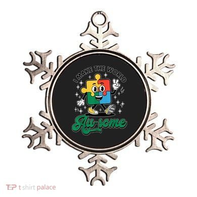 I Make The World Au-Some Autism Puzzle Boy Support Ornament