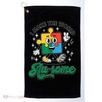 I Make The World Au-Some Autism Puzzle Boy Support Golf Towel thumb 0
