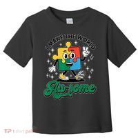 I Make The World Au-Some Autism Puzzle Boy Support Toddler T-Shirt thumb 0