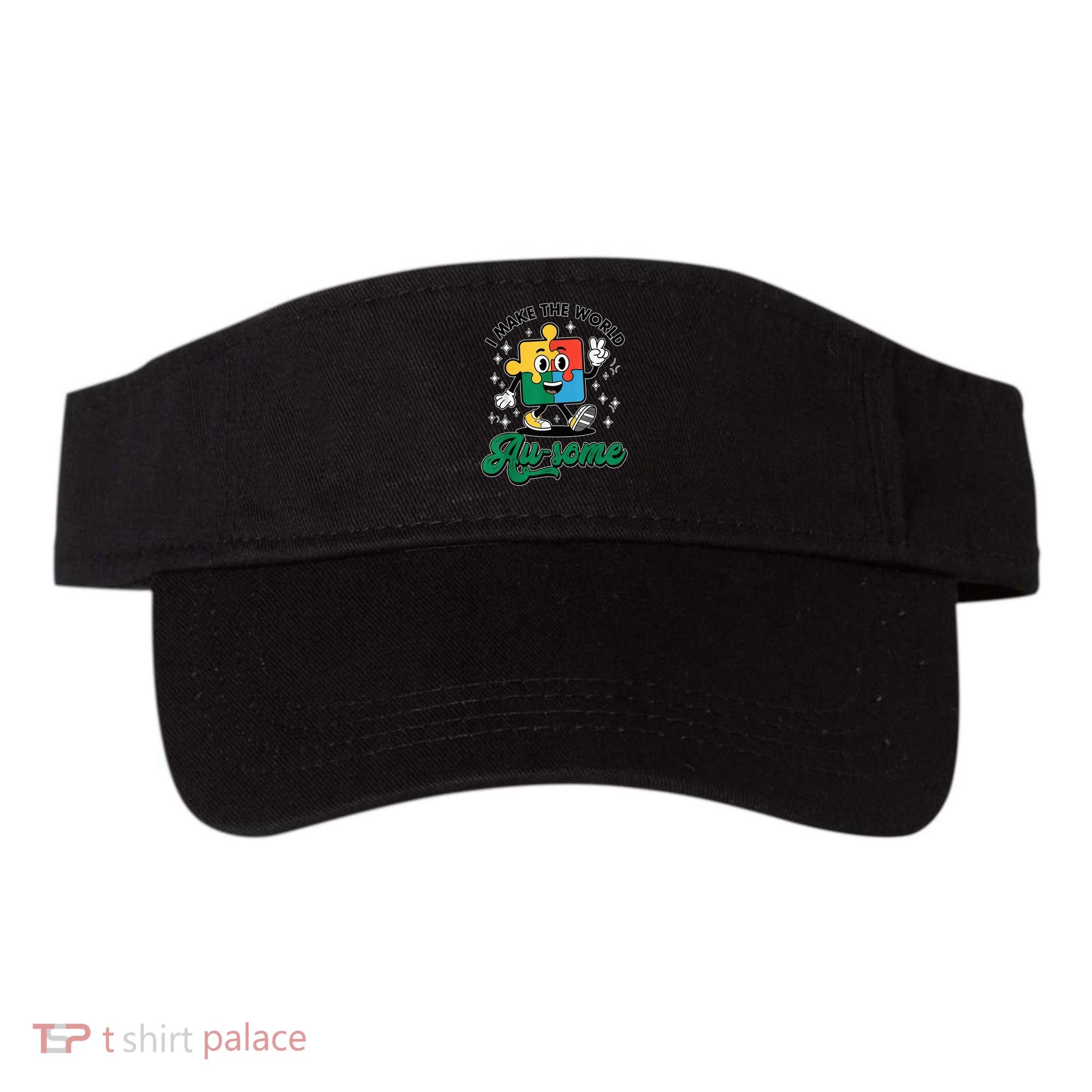 I Make The World Au-Some Autism Puzzle Boy Support Visor
