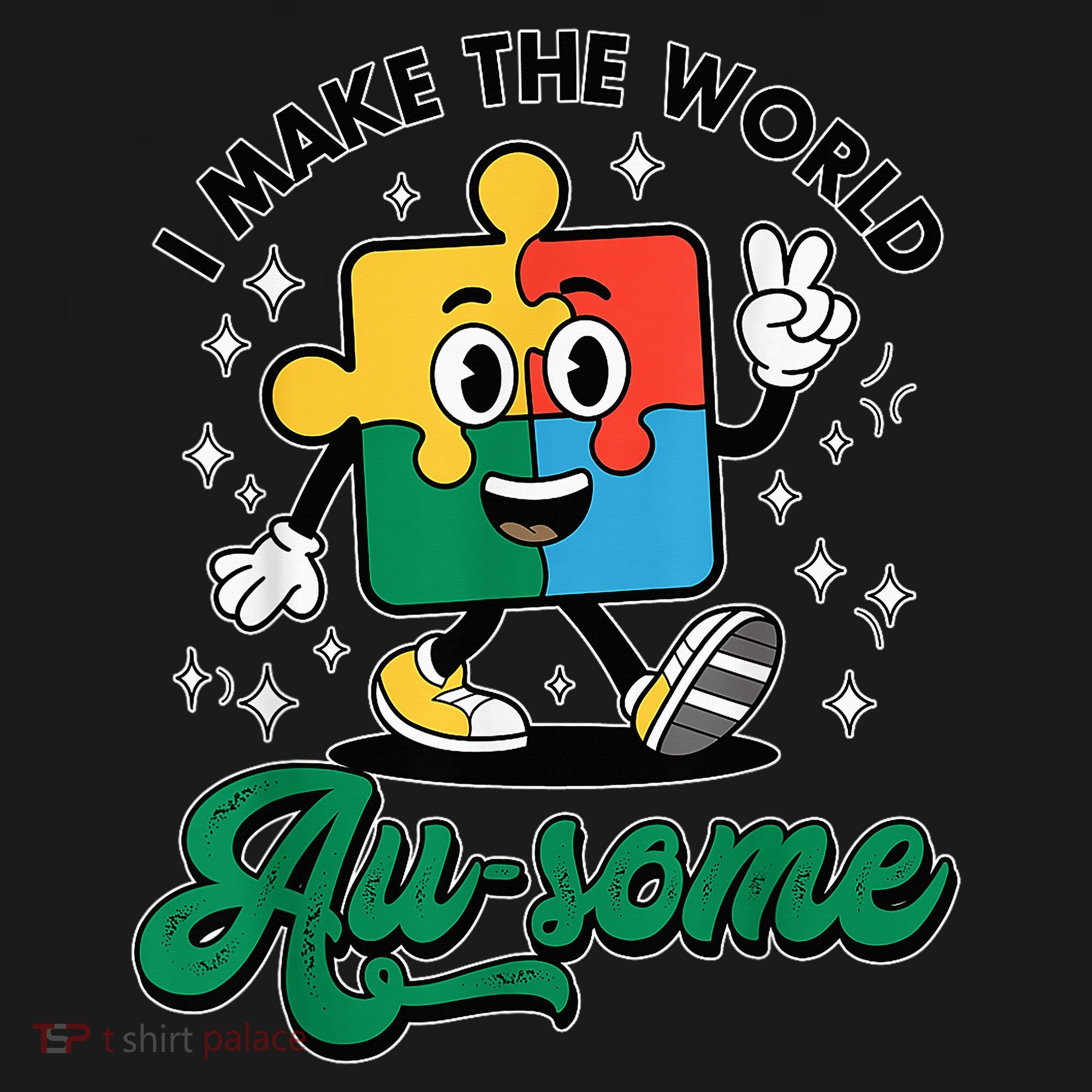 I Make The World Au-Some Autism Puzzle Boy Support Women's Long Sleeve Shirt