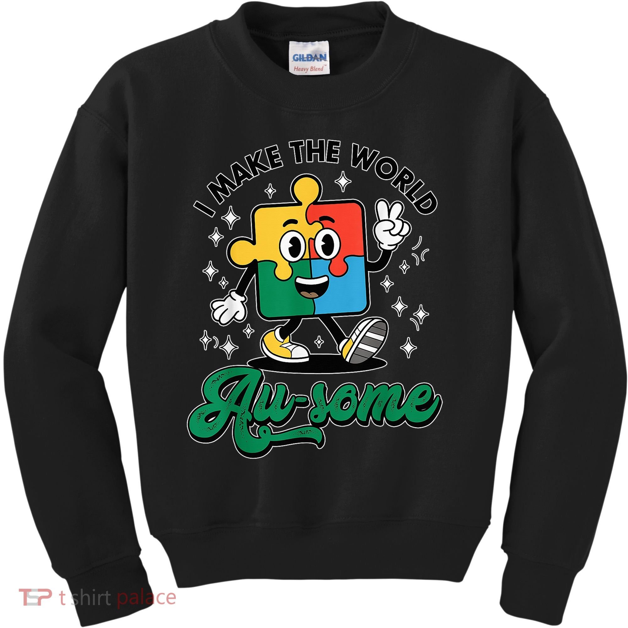 I Make The World Au-Some Autism Puzzle Boy Support Kids Sweatshirt