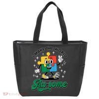 I Make The World Au-Some Autism Puzzle Boy Support Tote Bag thumb 0