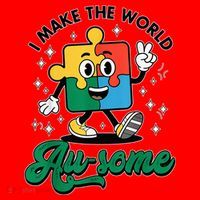 I Make The World Au-Some Autism Puzzle Boy Support Santa Hat thumb 1