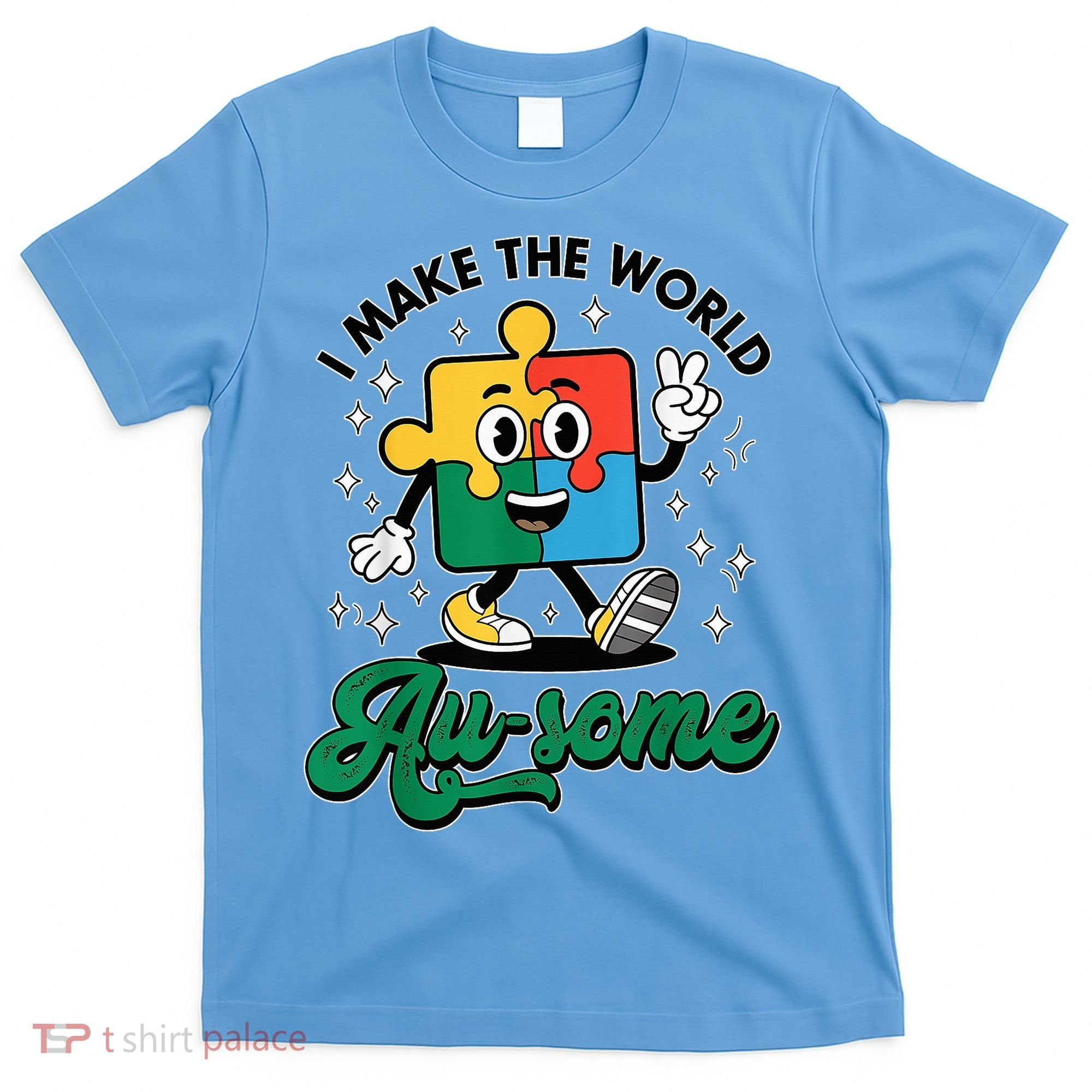 I Make The World Au-Some Autism Puzzle Boy Support T-Shirt