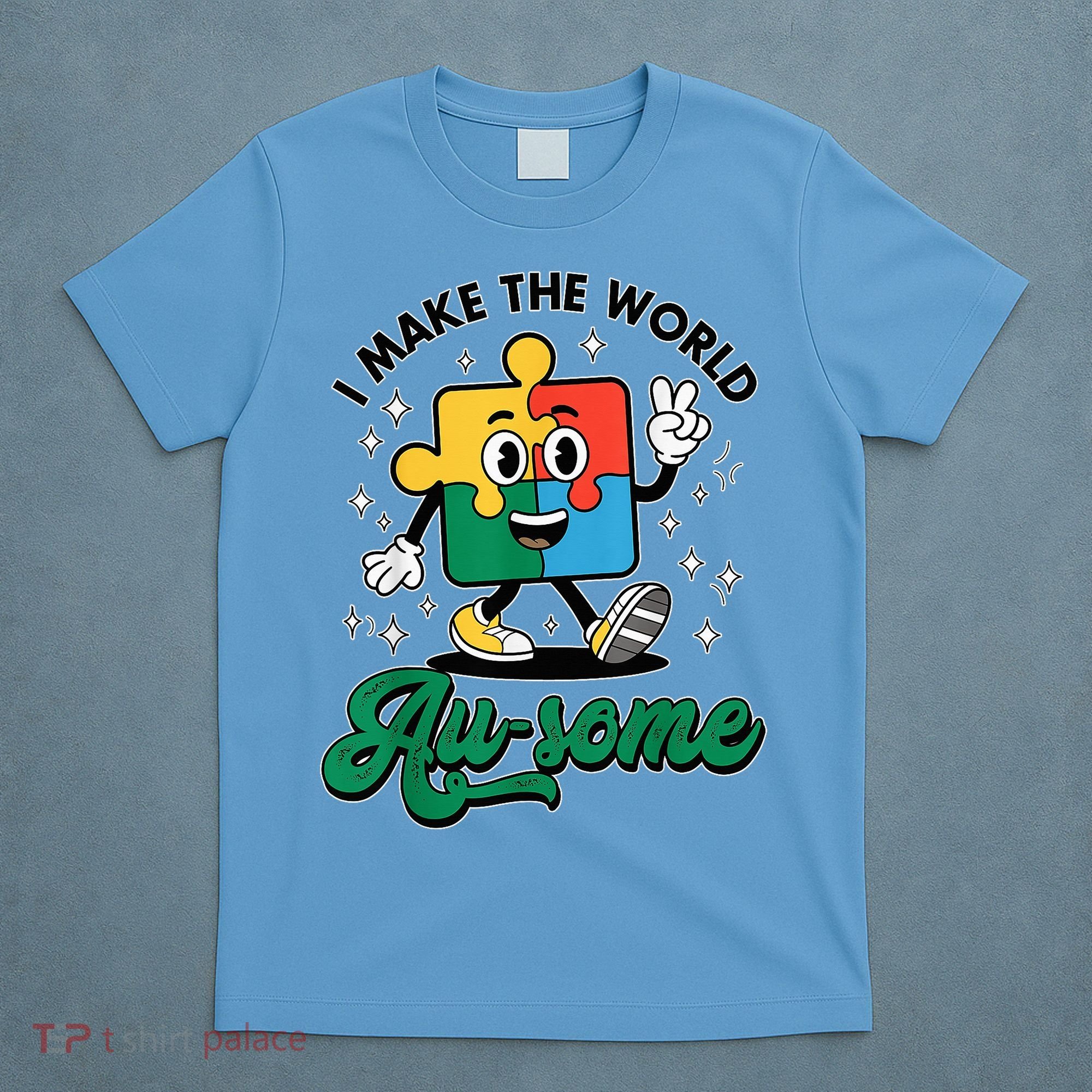 I Make The World Au-Some Autism Puzzle Boy Support T-Shirt