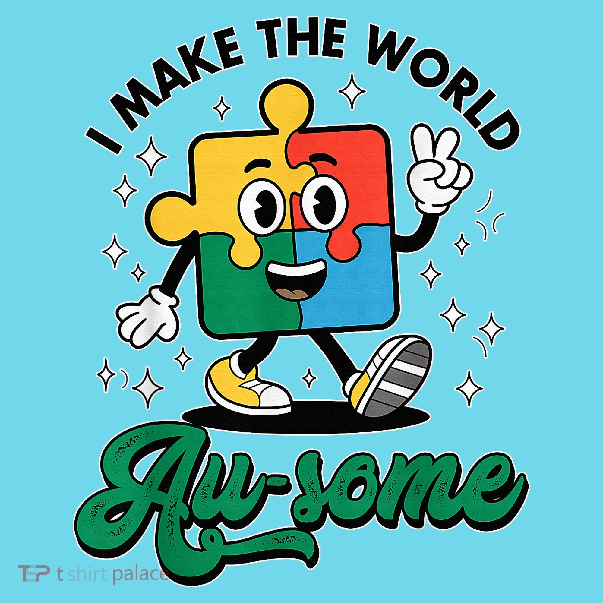 I Make The World Au-Some Autism Puzzle Boy Support Kids Long Sleeve Shirt