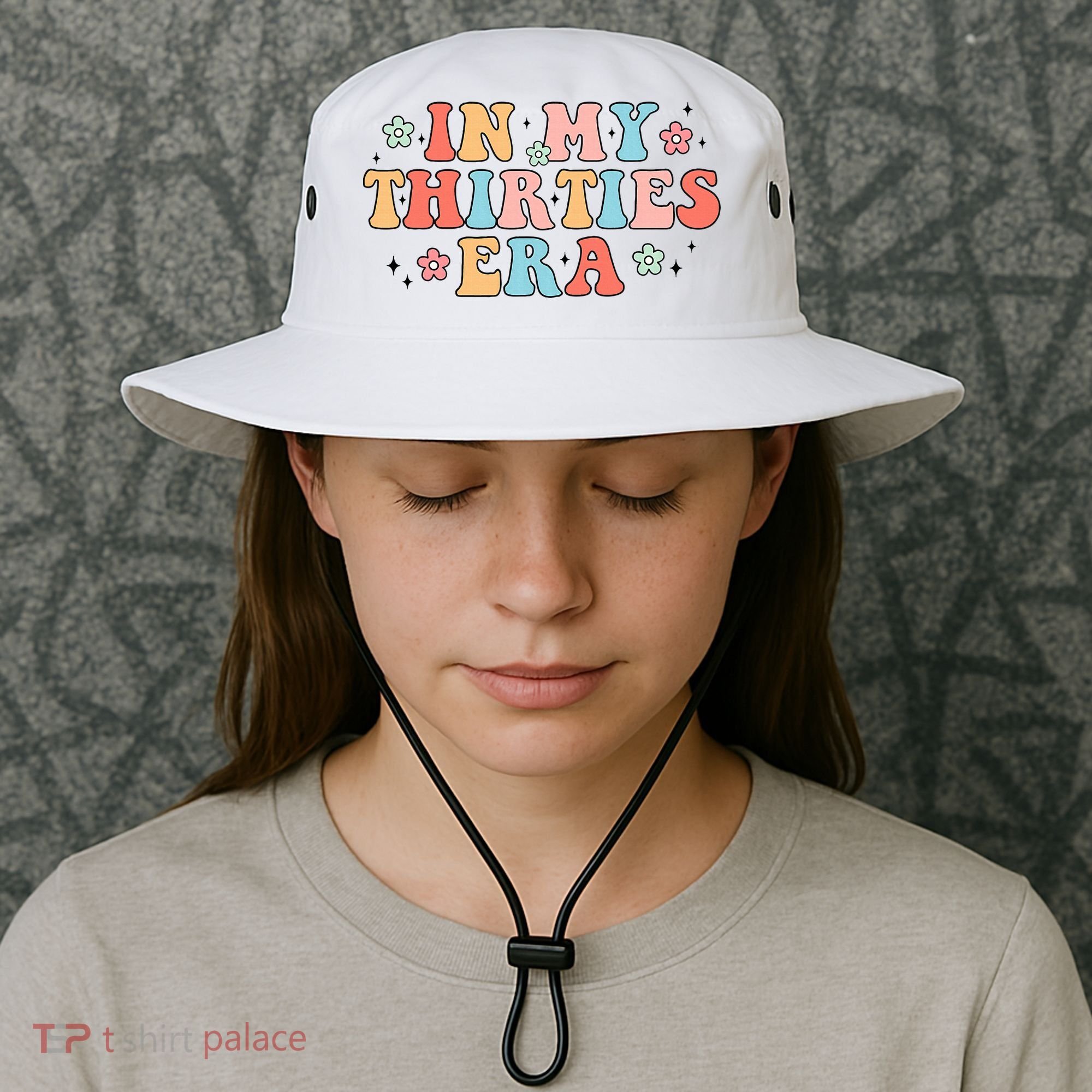 In My Thirties 30s Era Cute Floral Bucket Hat