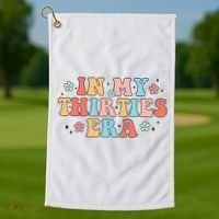 In My Thirties 30s Era Cute Floral Golf Towel thumb 1