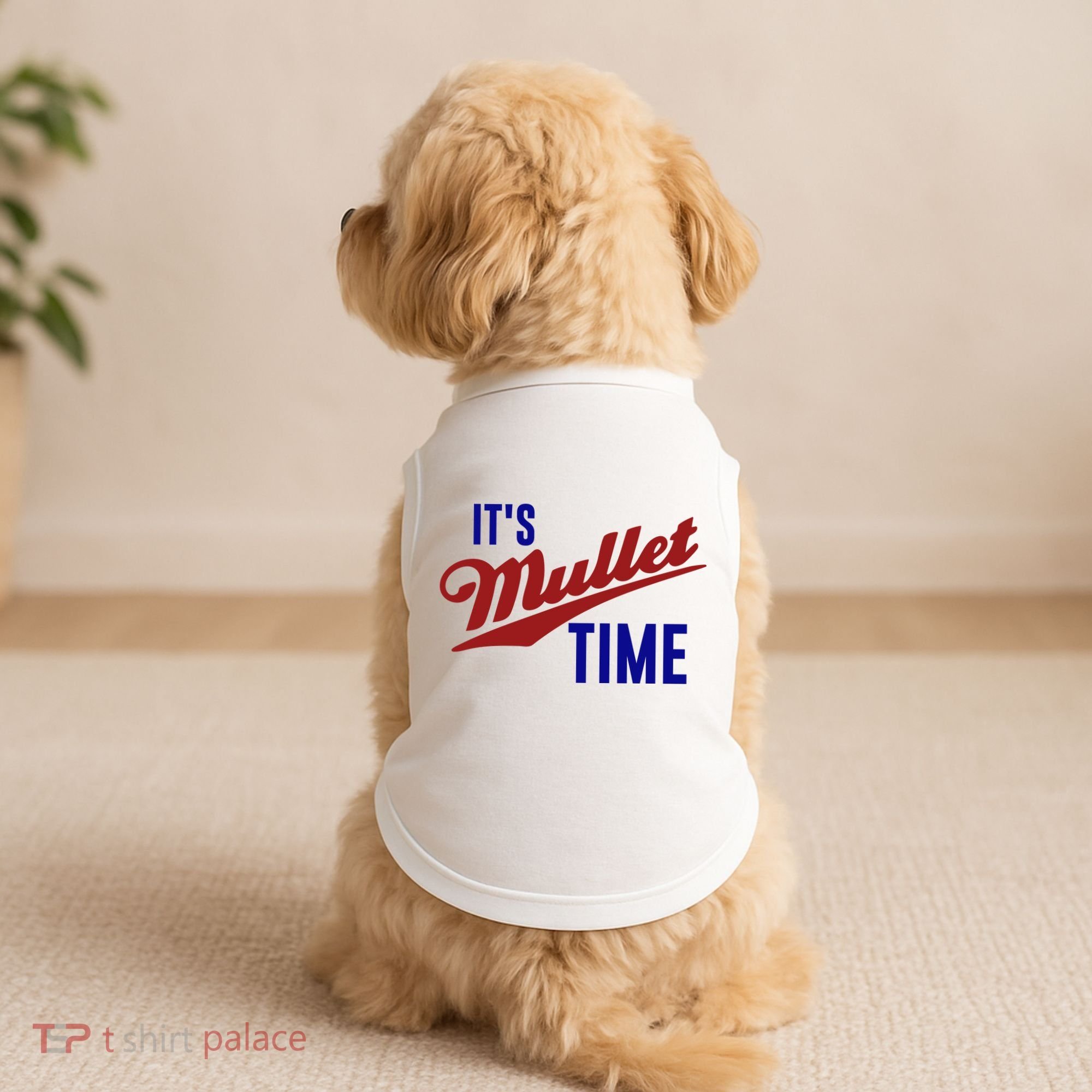 It’s Mullet Time, Funny Redneck Mullet Doggie Tank
