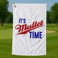 It’s Mullet Time, Funny Redneck Mullet Golf Towel thumb 1